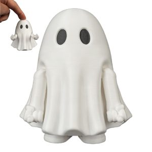 Vicces Halloween ajándék, középső ujjat mutató szellem figura – tréfás asztali dísz felugró karokkal, 10 cm