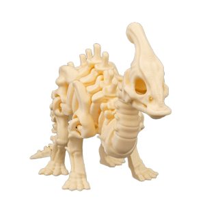 Flexi dinoszaurusz figura, Parasaurolophus csontváz – mozgatható 3D nyomtatott dínó, 15 cm