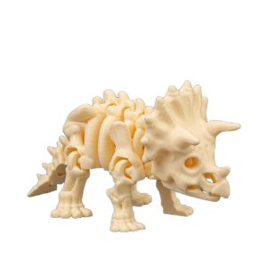 Flexi dinoszaurusz figura, Triceratops csontváz – mozgatható 3D nyomtatott dínó, 12 cm
