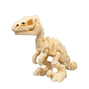 Flexi dinoszaurusz figura, Velociraptor csontváz – mozgatható 3D nyomtatott dínó, 12 cm