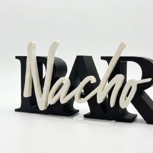 Nacho Bar felirat, büfé asztal dekoráció – szabadon álló party tábla, 25 x 12 cm